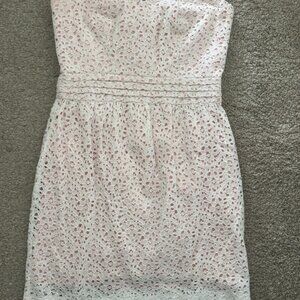 Pins and Needles Strapless White Lace Overlay Dress | Size 4